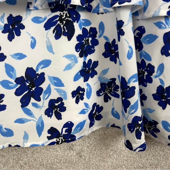 Mudpie Dress Womens Small Blue Floral Sleeveless Back Button Lined Layered-1925* - Picture 8 of 12